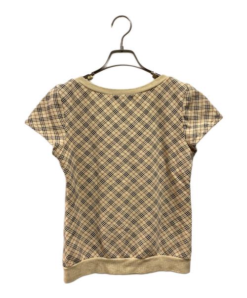 BURBERRY BLUE LABEL（バーバリーロンドンブルーレーベル）BURBERRY BLUE LABEL (バーバリーロンドンブルーレーベル) ノヴァチェックショートスリーブカットソー ベージュ サイズ:38の古着・服飾アイテム