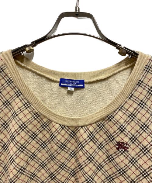 BURBERRY BLUE LABEL（バーバリーロンドンブルーレーベル）BURBERRY BLUE LABEL (バーバリーロンドンブルーレーベル) ノヴァチェックショートスリーブカットソー ベージュ サイズ:38の古着・服飾アイテム