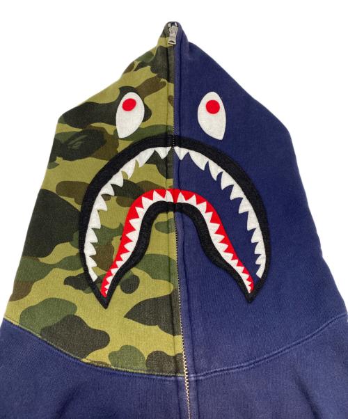 A BATHING APE（ア ベイシング エイプ）A BATHING APE (ア ベイシング エイプ) 00's SHARK FULL ZIP HOODIE ネイビー サイズ:2XLの古着・服飾アイテム