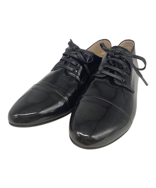 MIU MIU（ミュウミュウ）MIU MIU (ミュウミュウ) パテントレザービジュードレスシューズ ブラック サイズ:40の古着・服飾アイテム