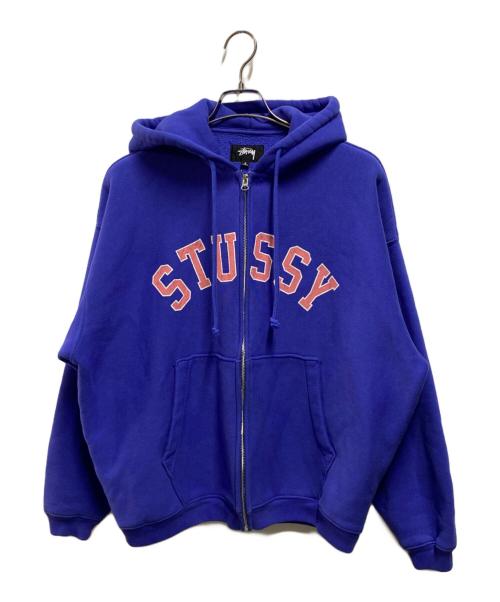 stussy（ステューシー）stussy (ステューシー) FADED GRAPHIC ZIP HOODIE ブルー サイズ:Ｓの古着・服飾アイテム