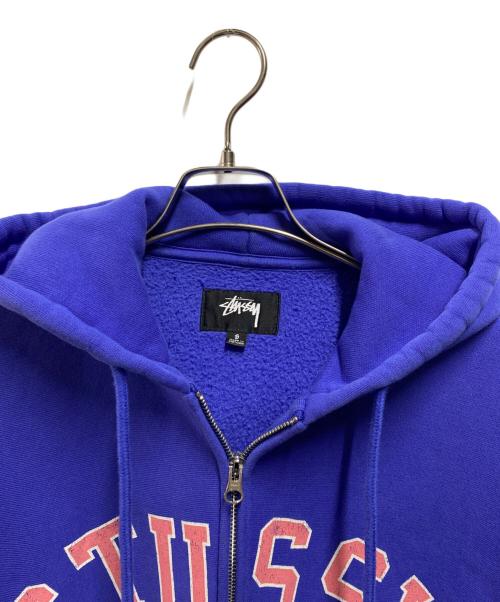 stussy（ステューシー）stussy (ステューシー) FADED GRAPHIC ZIP HOODIE ブルー サイズ:Ｓの古着・服飾アイテム