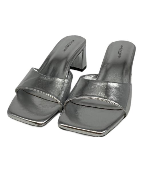 BEAUTY&YOUTH（ビューティーアンドユース）BEAUTY&YOUTH (ビューティーアンドユース) レザーライク スクエアトゥ ミュール シルバー サイズ:37 1/2の古着・服飾アイテム