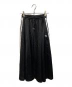 adidasアディダス）の古着「ロングサテンスカート」｜ブラック
