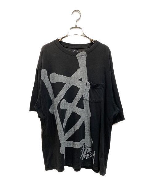 stussy（ステューシー）stussy (ステューシー) 25thアニバーサリープリントTシャツ ブラック サイズ:XLの古着・服飾アイテム