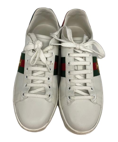 GUCCI（グッチ）GUCCI (グッチ) ACE BEE エンブロイダリー付きウィメンズ スニーカー ホワイト サイズ:361/2の古着・服飾アイテム