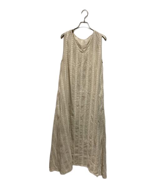 universal tissu（ユニバーサルティシュ）universal tissu (ユニバーサルティシュ) コットンリネンワンピース アイボリー サイズ:FREEの古着・服飾アイテム