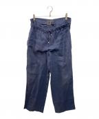 VERSACEヴェルサーチェ）の古着「レイヤードリネンベイカーパンツ」｜ネイビー