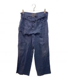 VERSACE（ヴェルサーチェ）の古着「レイヤードリネンベイカーパンツ」｜ネイビー