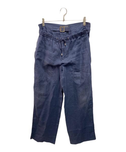 VERSACE（ヴェルサーチェ）VERSACE (ヴェルサーチェ) レイヤードリネンベイカーパンツ ネイビー サイズ:Ｌの古着・服飾アイテム