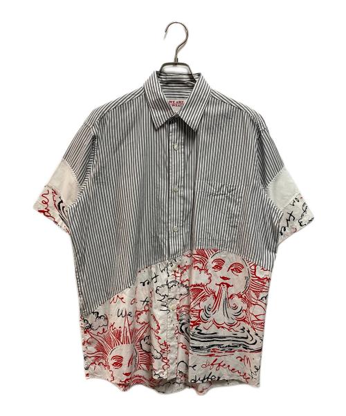 STELLA McCARTNEY（ステラマッカートニー）STELLA McCARTNEY (ステラマッカートニー) 太陽モチーフドッキングシャツ ホワイト×グレー サイズ:38の古着・服飾アイテム