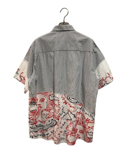 STELLA McCARTNEY（ステラマッカートニー）STELLA McCARTNEY (ステラマッカートニー) 太陽モチーフドッキングシャツ ホワイト×グレー サイズ:38の古着・服飾アイテム