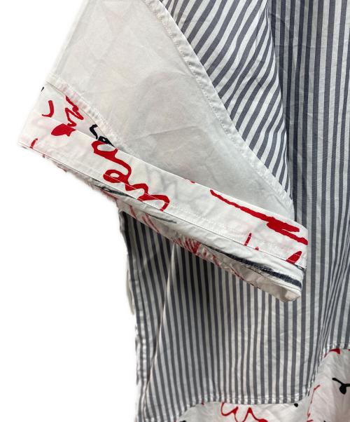 STELLA McCARTNEY（ステラマッカートニー）STELLA McCARTNEY (ステラマッカートニー) 太陽モチーフドッキングシャツ ホワイト×グレー サイズ:38の古着・服飾アイテム