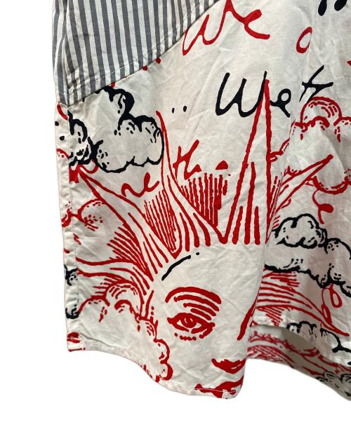 STELLA McCARTNEY（ステラマッカートニー）STELLA McCARTNEY (ステラマッカートニー) 太陽モチーフドッキングシャツ ホワイト×グレー サイズ:38の古着・服飾アイテム