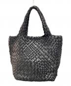 FALORNIファロルニ）の古着「イントレチャートレザーハンドバッグ」｜ブラック