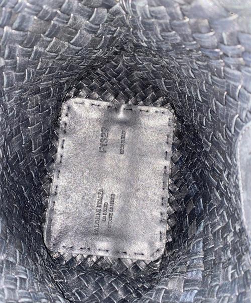 FALORNI（ファロルニ）FALORNI (ファロルニ) イントレチャートレザーハンドバッグ ブラックの古着・服飾アイテム