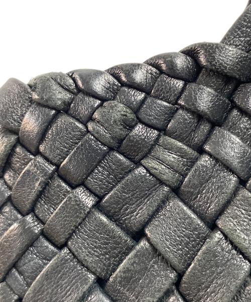 FALORNI（ファロルニ）FALORNI (ファロルニ) イントレチャートレザーハンドバッグ ブラックの古着・服飾アイテム