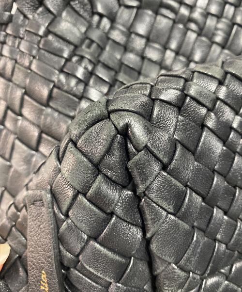 FALORNI（ファロルニ）FALORNI (ファロルニ) イントレチャートレザーハンドバッグ ブラックの古着・服飾アイテム