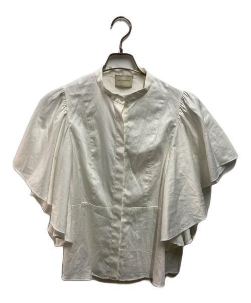 UNITED ARROWS（ユナイテッドアローズ）UNITED ARROWS (ユナイテッドアローズ) ペプラム フレアスリーブ ブラウス ホワイト サイズ:FREEの古着・服飾アイテム