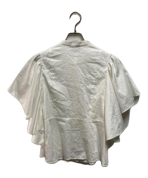 UNITED ARROWS（ユナイテッドアローズ）UNITED ARROWS (ユナイテッドアローズ) ペプラム フレアスリーブ ブラウス ホワイト サイズ:FREEの古着・服飾アイテム