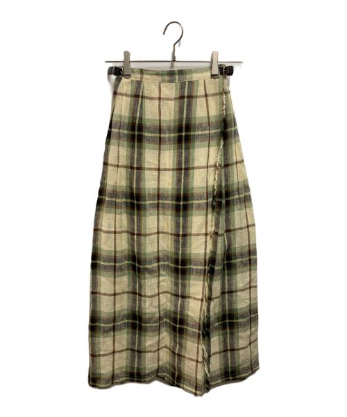 O'NEIL OF DUBLIN（オニールオブダブリン）O'NEIL OF DUBLIN (オニールオブダブリン) リネンラップスカート ベージュ サイズ:34の古着・服飾アイテム