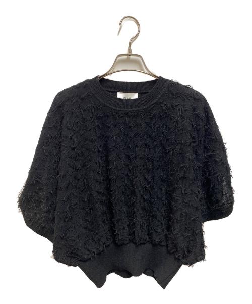 CLANE（クラネ）CLANE (クラネ) FRINGE ARCH SLEEVE KNIT TOPS ブラック サイズ:1の古着・服飾アイテム