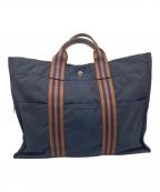 HERMESエルメス）の古着「フールトゥMM」｜ネイビー×ブラウン