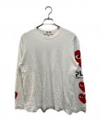 PLAY COMME des GARCONSプレイコムデギャルソン）の古着「スリーブプリントL/STカットソー」｜ホワイト