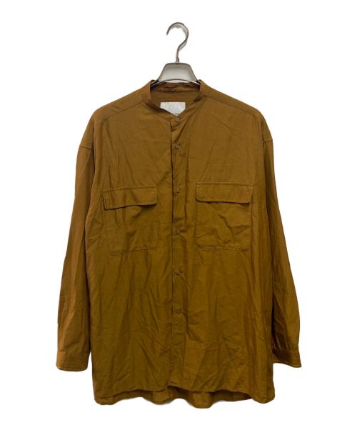 WHITE MOUNTAINEERING（ホワイトマウンテ二アニング）WHITE MOUNTAINEERING (ホワイトマウンテ二アニング) REPOSE WEARバンドカラーシャツ ブラウン サイズ:3の古着・服飾アイテム
