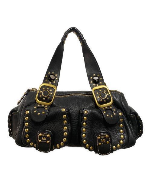 MICHAEL KORS（マイケル・コース）MICHAEL KORS (マイケルコース) スタッズショルダーバッグ ブラックの古着・服飾アイテム