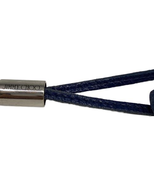 JIMMY CHOO（ジミーチュウ）JIMMY CHOO (ジミーチュウ) スタースタッズラウンドファスナー財布 ネイビーの古着・服飾アイテム