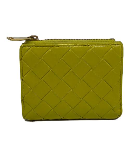 BOTTEGA VENETA（ボッテガベネタ）BOTTEGA VENETA (ボッテガベネタ) イントレチャート2つ折り財布 ピスタチオの古着・服飾アイテム