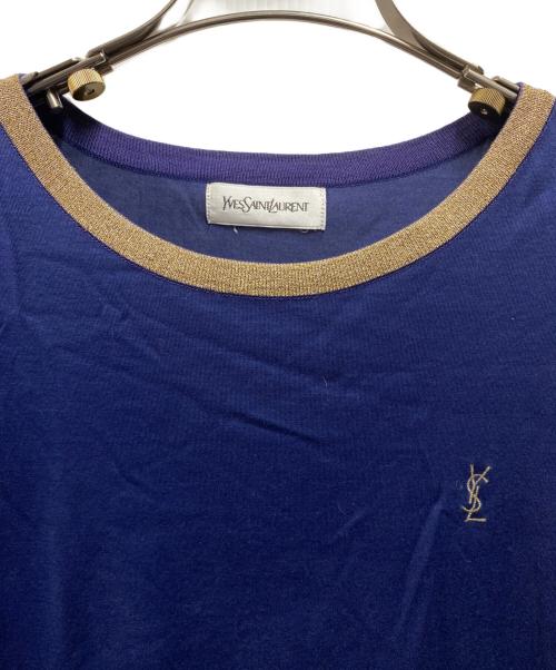 Yves Saint Laurent（イヴサンローラン）Yves Saint Laurent (イヴサンローラン) オールド袖ラインTシャツ ネイビー サイズ:Mの古着・服飾アイテム