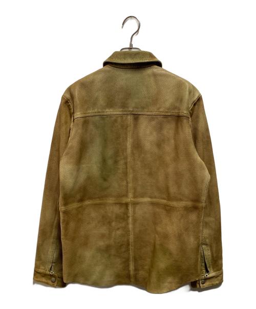 DIESEL（ディーゼル）DIESEL (ディーゼル) L-CLIME パンチングレザージャケット ベージュ サイズ:46の古着・服飾アイテム