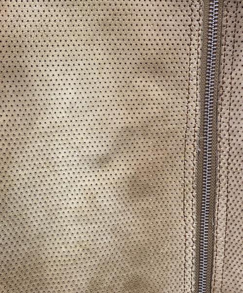 DIESEL（ディーゼル）DIESEL (ディーゼル) L-CLIME パンチングレザージャケット ベージュ サイズ:46の古着・服飾アイテム