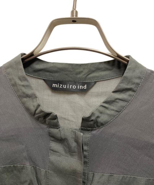 mizuiro-ind（ミズイロインド）mizuiro-ind (ミズイロインド) 切替バンドカラーシャツワンピース ブラック サイズ:FREEの古着・服飾アイテム