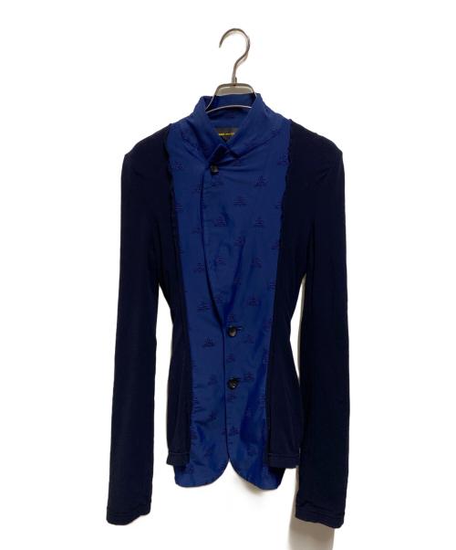 COMME des GARCONS（コムデギャルソン）COMME des GARCONS (コムデギャルソン) カットオフ切替2Ｂジャケット ブルー×ブラック サイズ:Sの古着・服飾アイテム