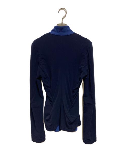 COMME des GARCONS（コムデギャルソン）COMME des GARCONS (コムデギャルソン) カットオフ切替2Ｂジャケット ブルー×ブラック サイズ:Sの古着・服飾アイテム