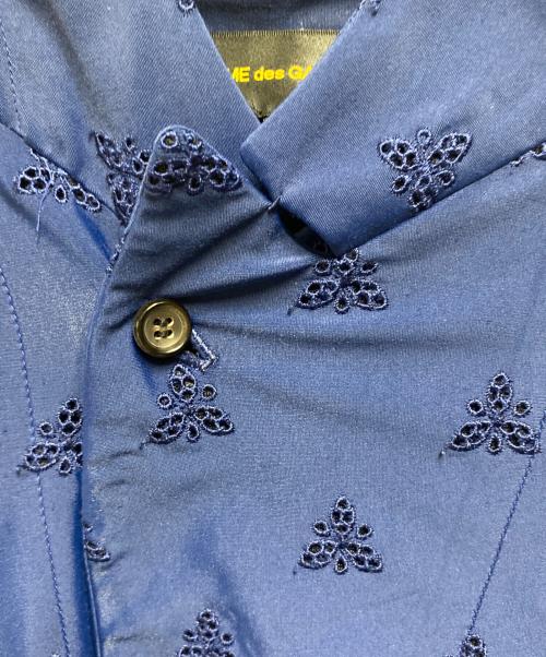 COMME des GARCONS（コムデギャルソン）COMME des GARCONS (コムデギャルソン) カットオフ切替2Ｂジャケット ブルー×ブラック サイズ:Sの古着・服飾アイテム