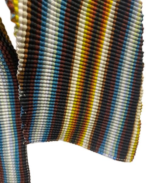 me ISSEY MIYAKE（ミーイッセイ ミヤケ）me ISSEY MIYAKE (ミーイッセイ ミヤケ) ストライププリーツカットソー マルチカラー サイズ:ｆｒｅｅの古着・服飾アイテム