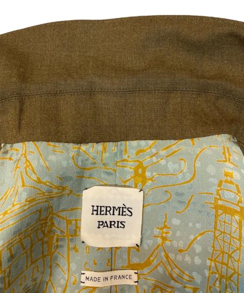 HERMES（エルメス）HERMES (エルメス) 裏地シルク5Ｂジャケット ブラウン サイズ:38の古着・服飾アイテム