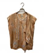 HERMESエルメス）の古着「シルクブラウス」｜ベージュ