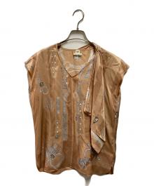 HERMES（エルメス）の古着「シルクブラウス」｜ベージュ