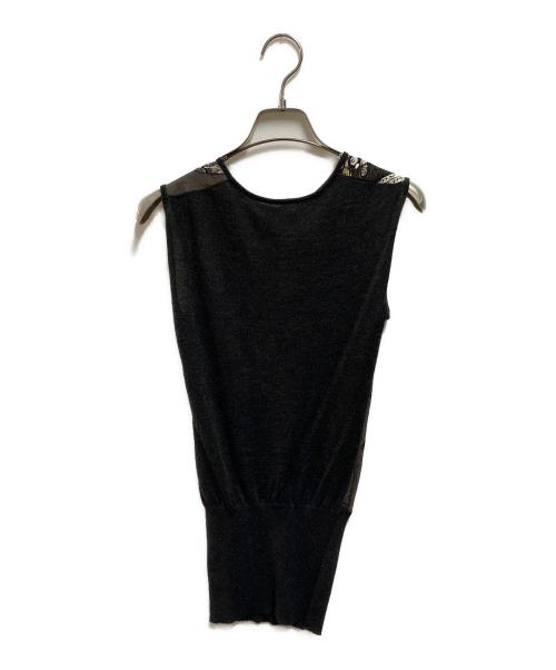 HERMES（エルメス）HERMES (エルメス) 総柄ツイルブラウス グレー サイズ:34の古着・服飾アイテム