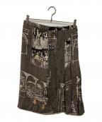 HERMESエルメス）の古着「総柄シルクスカート」｜グレー