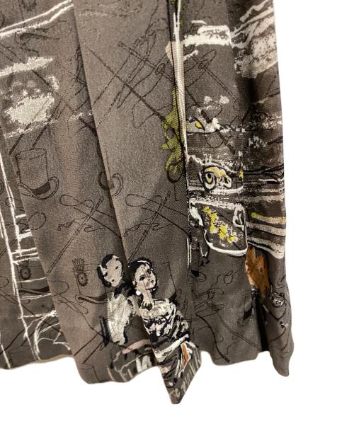 HERMES（エルメス）HERMES (エルメス) 総柄シルクスカート グレー サイズ:38の古着・服飾アイテム