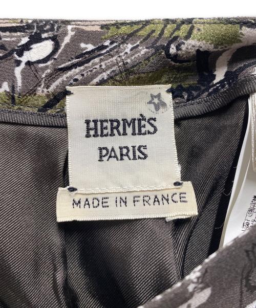 HERMES（エルメス）HERMES (エルメス) 総柄シルクスカート グレー サイズ:38の古着・服飾アイテム