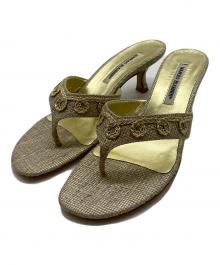 Manolo Blahnik（マノロブラニク）の古着「サンダル」｜ベージュ