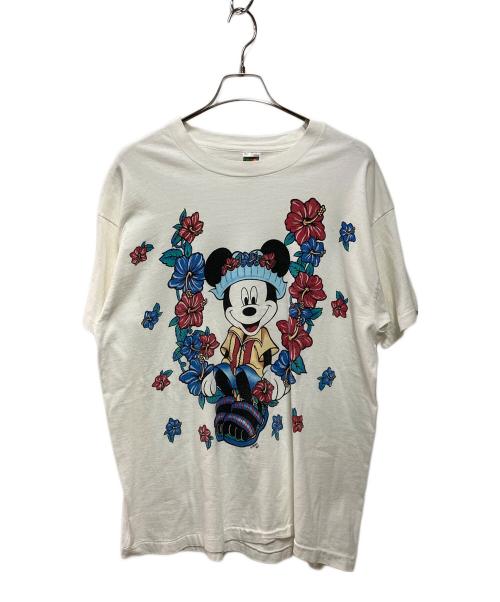 DISNEY（ディズニー）DISNEY (ディズニー) ミッキープリントＴシャツ ホワイト サイズ:FREEの古着・服飾アイテム