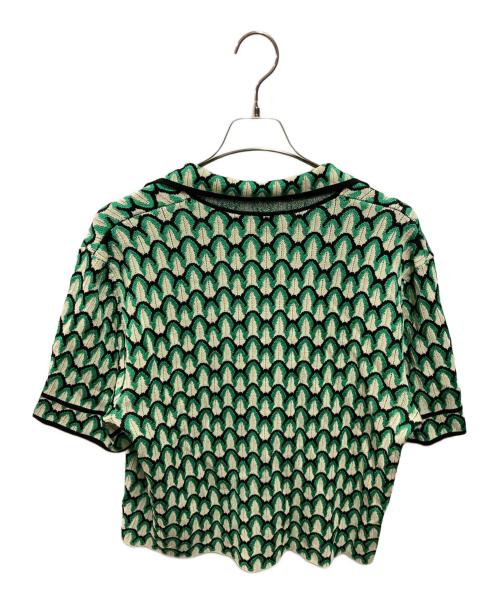 Sandro（サンドロ）Sandro (サンドロ) 総柄カーディガン グリーン サイズ:2の古着・服飾アイテム